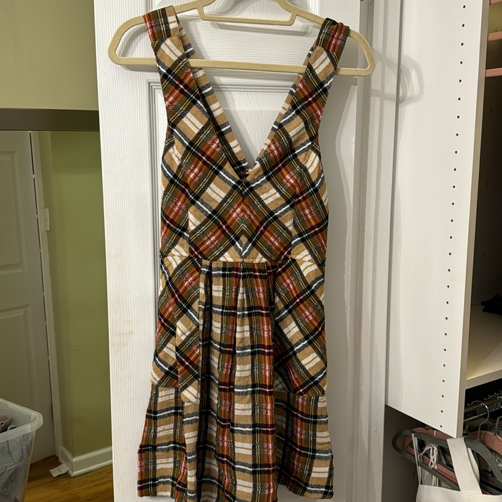 Free People Plaid Mini Dress